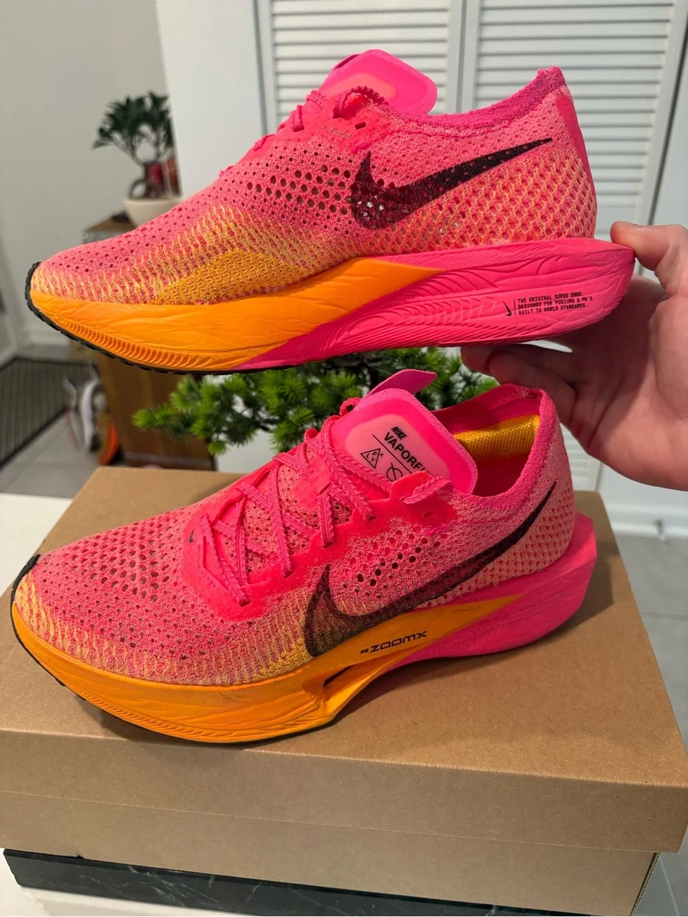 Nike Women's ZoomX Racing Shoe - Bright Pink/Orange